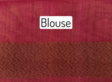 Tissue Silk and Tussar Silk Saree | Antique Zari | Onion Pink | Handwoven | Ships from California